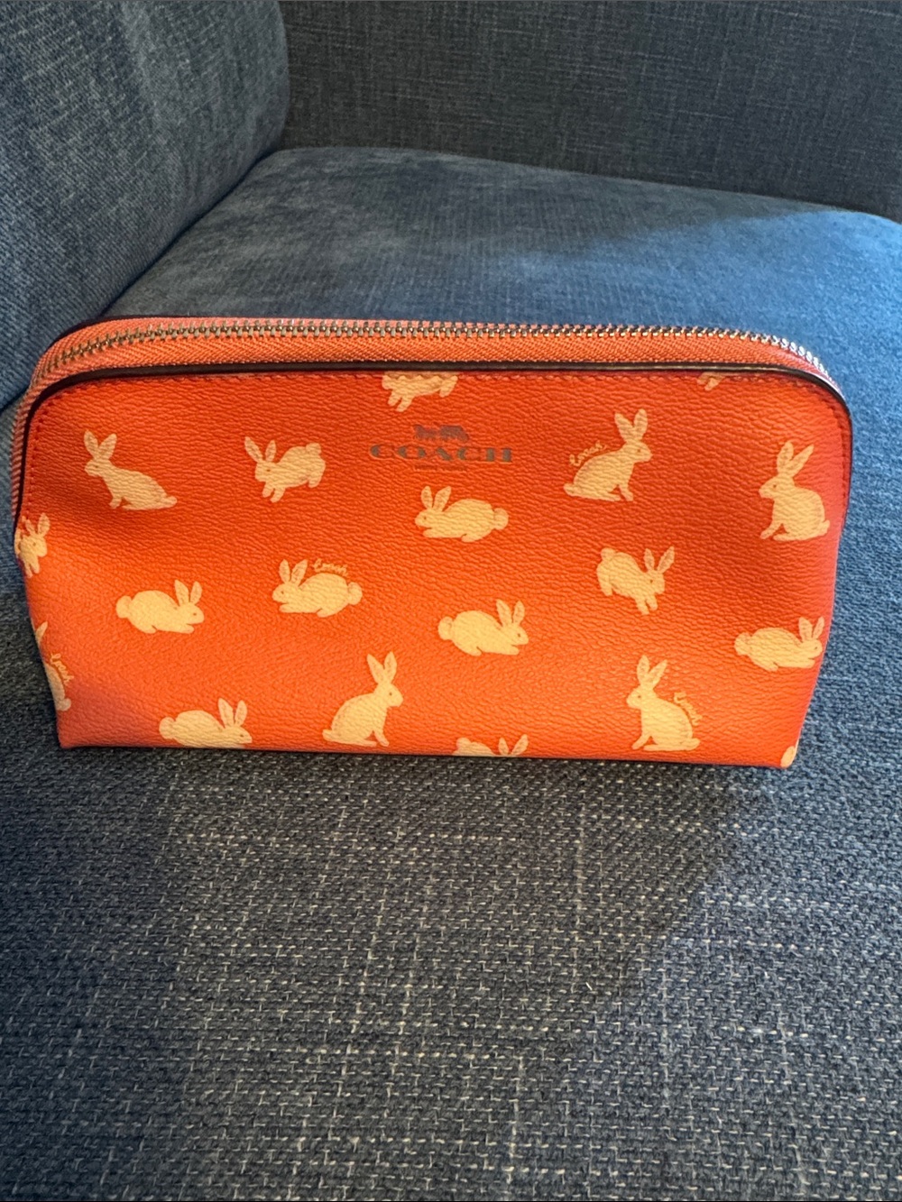 Coach Bunny zippered cosmetic bag